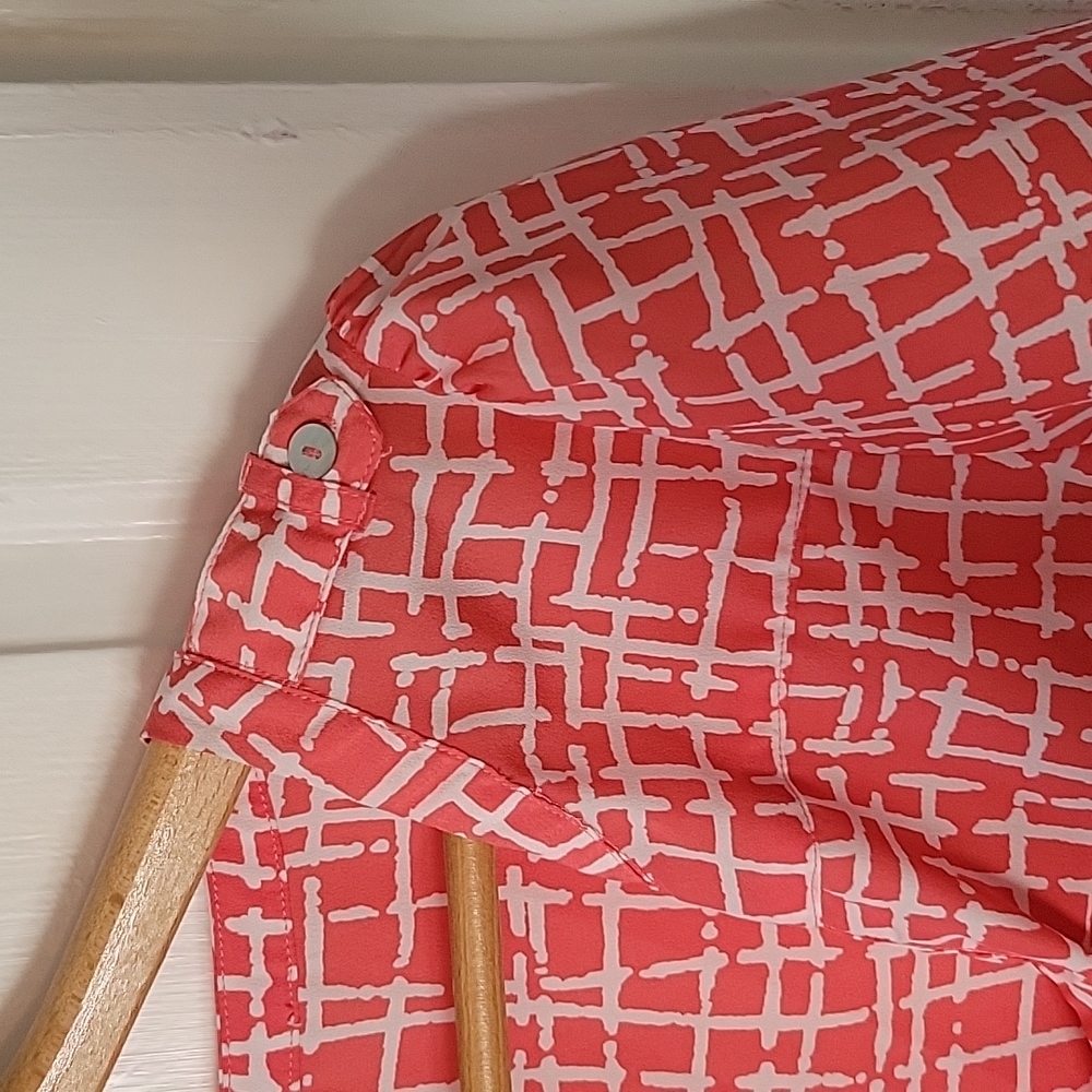 41 Hawthorne Orange Geometric Blouse - Small - Picture 6 of 8